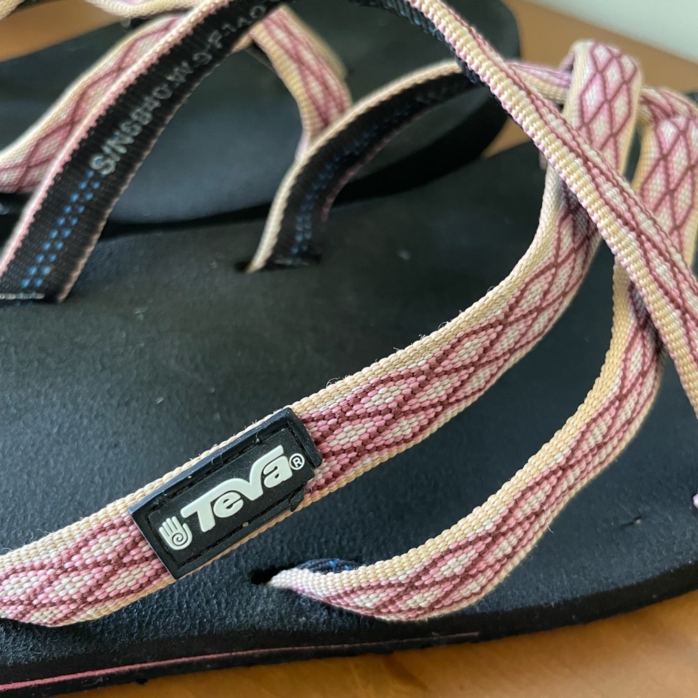 Teva Black Sandals with Pink Straps - Picture 4 of 7